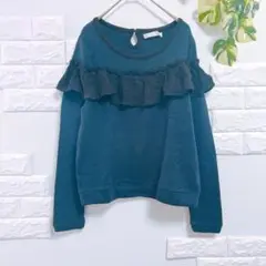 アロー　arrow セーター　ケープ　美品　M　フリル　上品　女っぽ　フェミニン