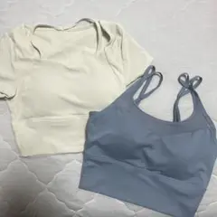 ヨガウェア SHEIN 半袖 パッド付き　2点セット
