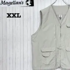 ヴィンテージ　ハンティングベスト　ビッグシルエット　マルチポケット　グレーXXL