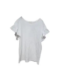 H&M ホワイト フリル袖 Tシャツ サイズ134/140
