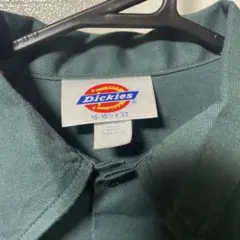 Dickies ダークグリーン 長袖ワークシャツ 15-15½ x 32