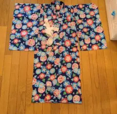 女の子　女子　朝顔　ブルー　レトロ　平和　昭和　120cm