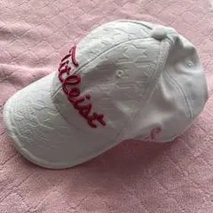 Titleist ホワイトキャップ ピンク刺繍