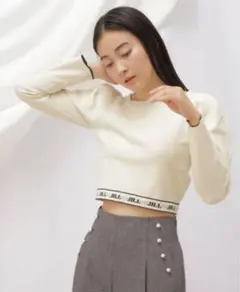 【ブラウン】ロゴジャガードパフニット JILL by JILLSTUART ジル