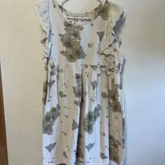 ひまわり柄　ノースリーブワンピース 120