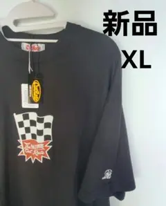 新品　CUTRATE CHECKER FLAG LOGO T XL　BLACK
