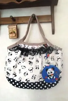 小さめ　レトロパンダ　グラニーバッグ