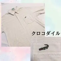 クロコダイル　コットン柄ポロシャツM