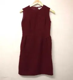 Rene ルネ ウール ひざ丈 ワンピース ツイード ノースリーブ ドレス