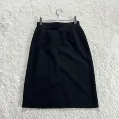 r2696【スカート】66-92 黒 ひざ丈 タイト 事務服 シンプル 春秋