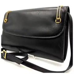 【極美品】 OLD GUCCI ショルダーバッグ Wインターロッキング レザー