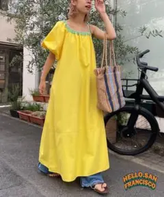 HELLO.SANFRANCISCO 2WAYワンショルダー配色ステッチワンピ
