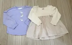 バースデイ　ユニコーン長袖Tシャツ、プティマイン　切り替えトップス　100センチ