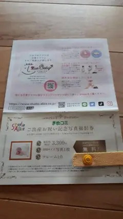 スタジオアリス ご出産お祝い記念写真撮影券