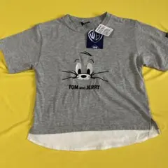 ※訳あり　サイズ150㎝　トムとジェリー 刺繍　Tシャツ グレー