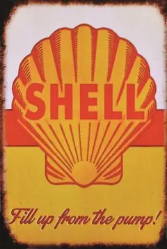新品 ブリキ看板 Shell ガソリンスタンド レトロ ビンテージ インテリア