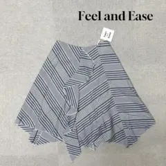 ★新品★ Feel and Ease フレアスカート　ストライプ　グレー　M