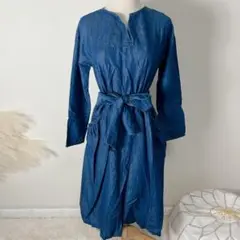 LA MARINE FRANCAISE ダンガリー スキッパーシャツワンピース