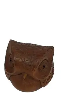 木彫 黄楊 玉石作 フクロウ 根付 提げ物 古美術品 骨董品
