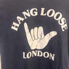 HANG LOOSE ダークグレー Tシャツ　半袖　Ｓ バンドサイン