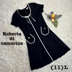 美品❤️ロベルタ・ディ・カメリーノ/ワンピース/紺色/(11)L