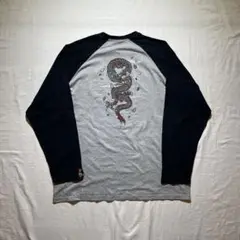 Y2K 龍　DRAGON ドラゴン　ラグラン　ロンT XL