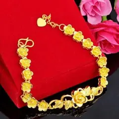 24k レディース 梅の花 ブレスレット ゴールド 999 本物
