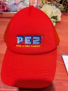 PEZ キャップ レッド刺繍