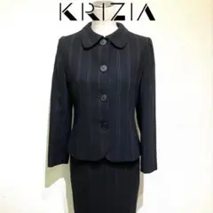 ⭐️美品⭐️KRIZIA ストライプ ジャケットスカートセット　ウール混　イタリア製