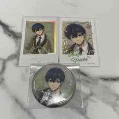 ブルーロック 潔世一 MOCHA SUIT 箔押し風フォトカード 缶バッジセット