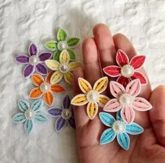 【再販】ペーパークイリング　画用紙で作ったお花のパーツセット