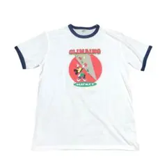 ディズニー Disney Tシャツ リンガー ミッキー Mickey 白 古着
