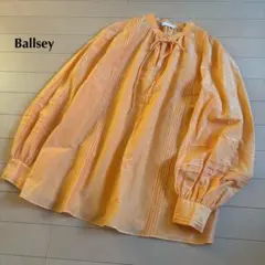 Ballsey コットンシルク ピンタックブラウス オレンジ　サイズ36