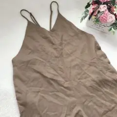 サンフラワーエイト オールインワン サロペット ワイド ゆったり カジュアル 茶
