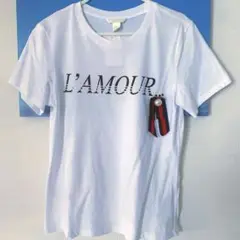 ☆新品未使用品☆L'AMOURプリントTシャツプローチ付き