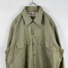 USA古着 dickies ディッキーズ ワークシャツ ベージュ