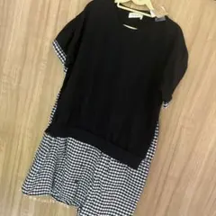 新品未使用　黒 半袖チュニック Lサイズ