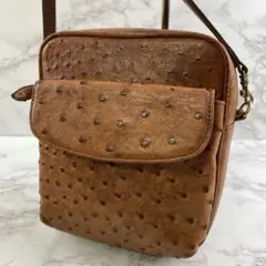 駝鳥ダチョウ革 オーストリッチレザー サコッシュ ミニショルダーバッグ