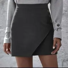 SHEIN グレー ラップスタイル タイトスカート US 2