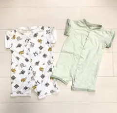 【H&M】ベビー ロンパース70 男女兼用 半袖 エイチアンドエム 2枚組セット