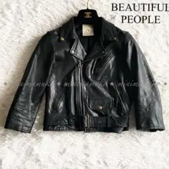3 ビューティフルピープル ラムレザージャケット ライダース 黒