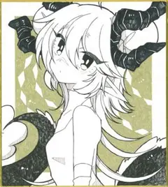 ※15；手描きイラスト　色紙　オリジナル　原画　チャイナ