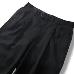 古着 2タック ワイド スラックス ブラック ストライプ ヴィンテージ W36