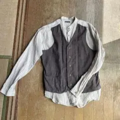 グレー系 ベスト付きシャツ