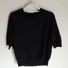 無印良品　UVカットヘンプ混クルーネック五分袖セーター
