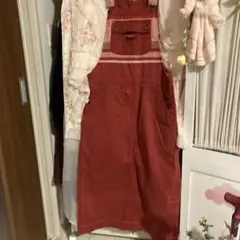 PINK HOUSE 赤いオーバーオール ノースリーブ