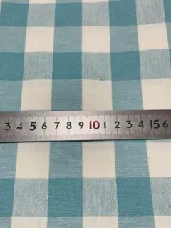【CHECK&STRIPE】ブロックチェック ペールグリーン 約110×50cm