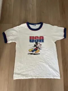 ディズニー　ミッキー　USA 白T 古着