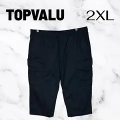 極美品✨【トップバリュー】クロップドカーゴパンツ　ウエスト総ゴム　メッシュ裏地