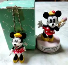 Disneyミニーちゃんのオルゴール(いつか王子様が)＆キーホルダー手足可動